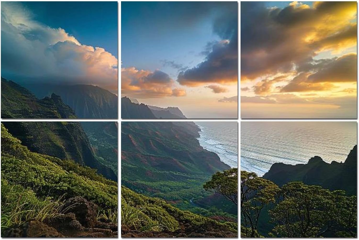 6 Pack Art Acoustic Panels Hawaii Soundproof Wall Panels, 48