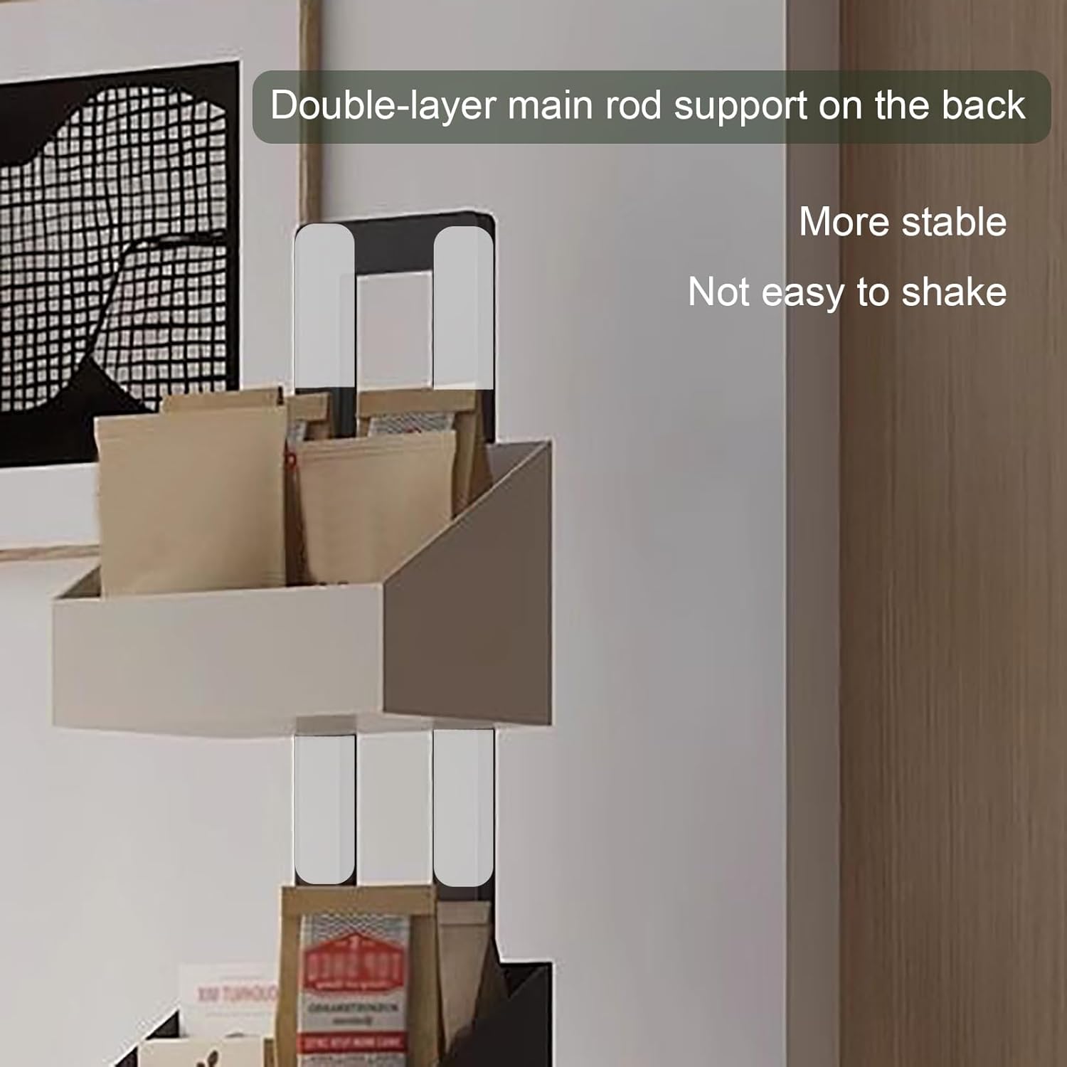 Metal Vertical Bookshelf Tower, Freestanding Spine Bookcase for Small Spaces, Modern Storage Corner Shelf for Living Room, Office, Bedroom Decor(112cm/44.1in)