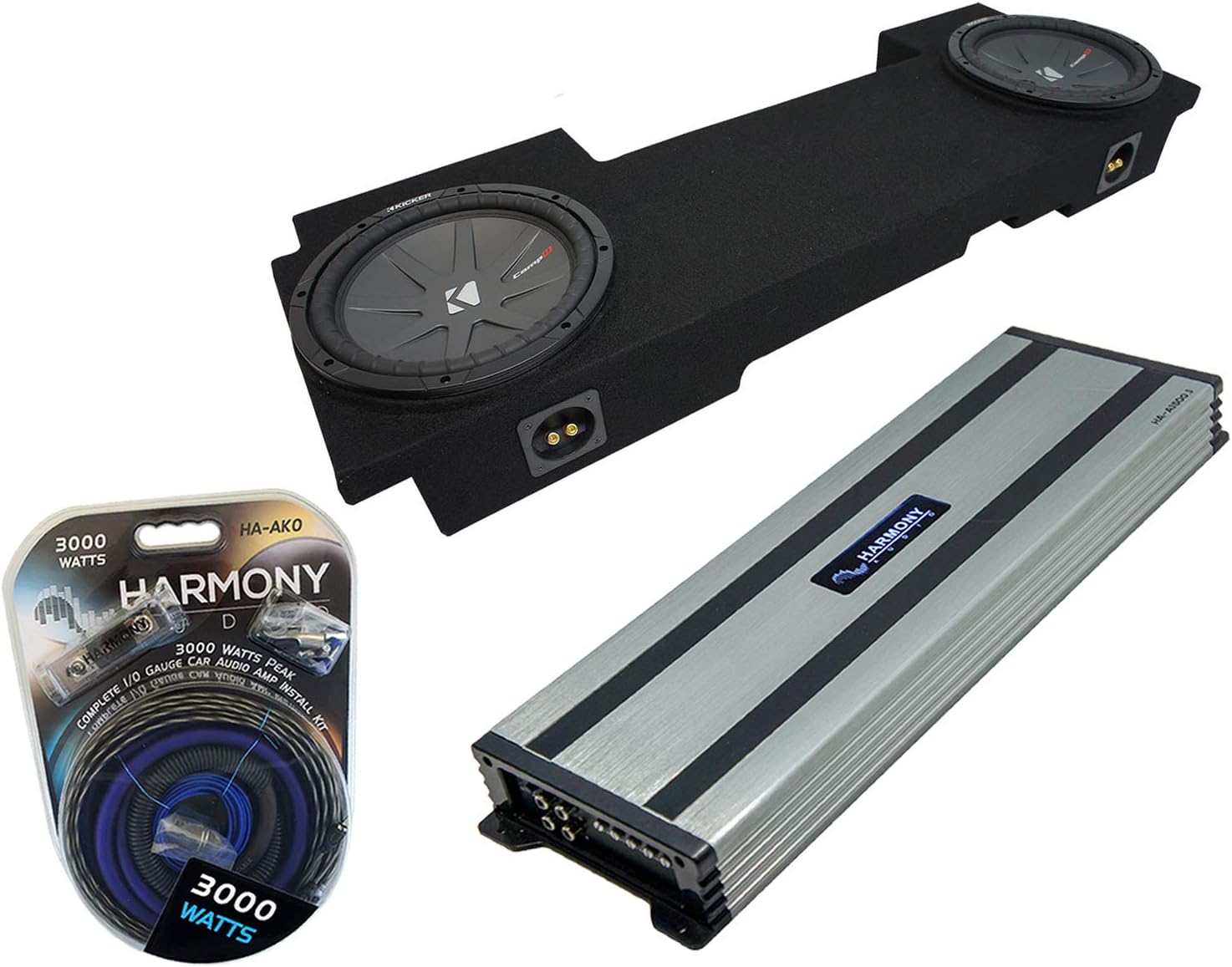 Harmony Audio HA-A1500.1 Compatible with Chevy Avalanche 2002-2013 Underseat Car Stereo Class D Mono 3000W Sub Amp, 43CWR102 10