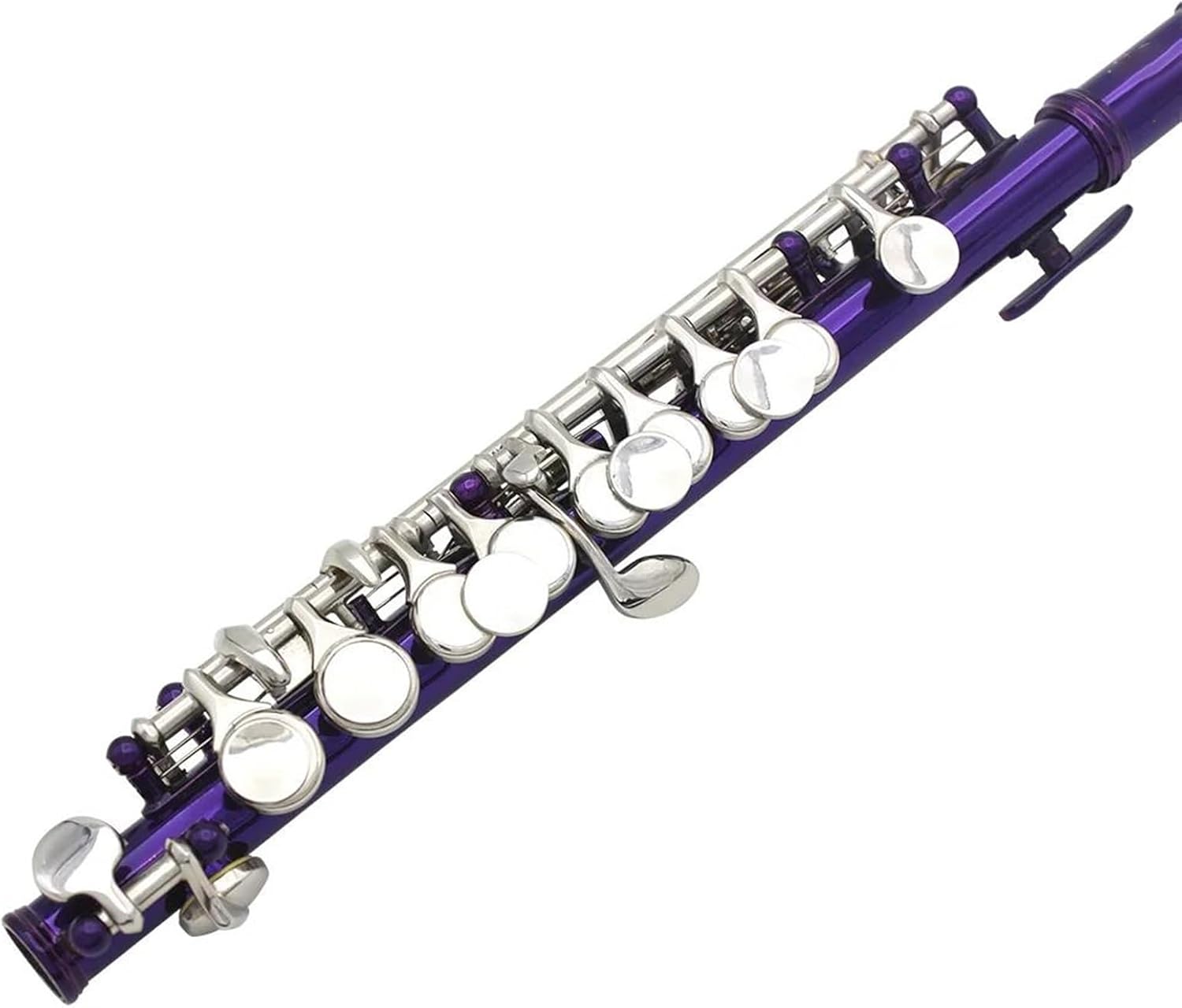Purple Piccolo 16 Holes E Key Woodwind Instrument Half-size Flute Cupronickel With Leather Box