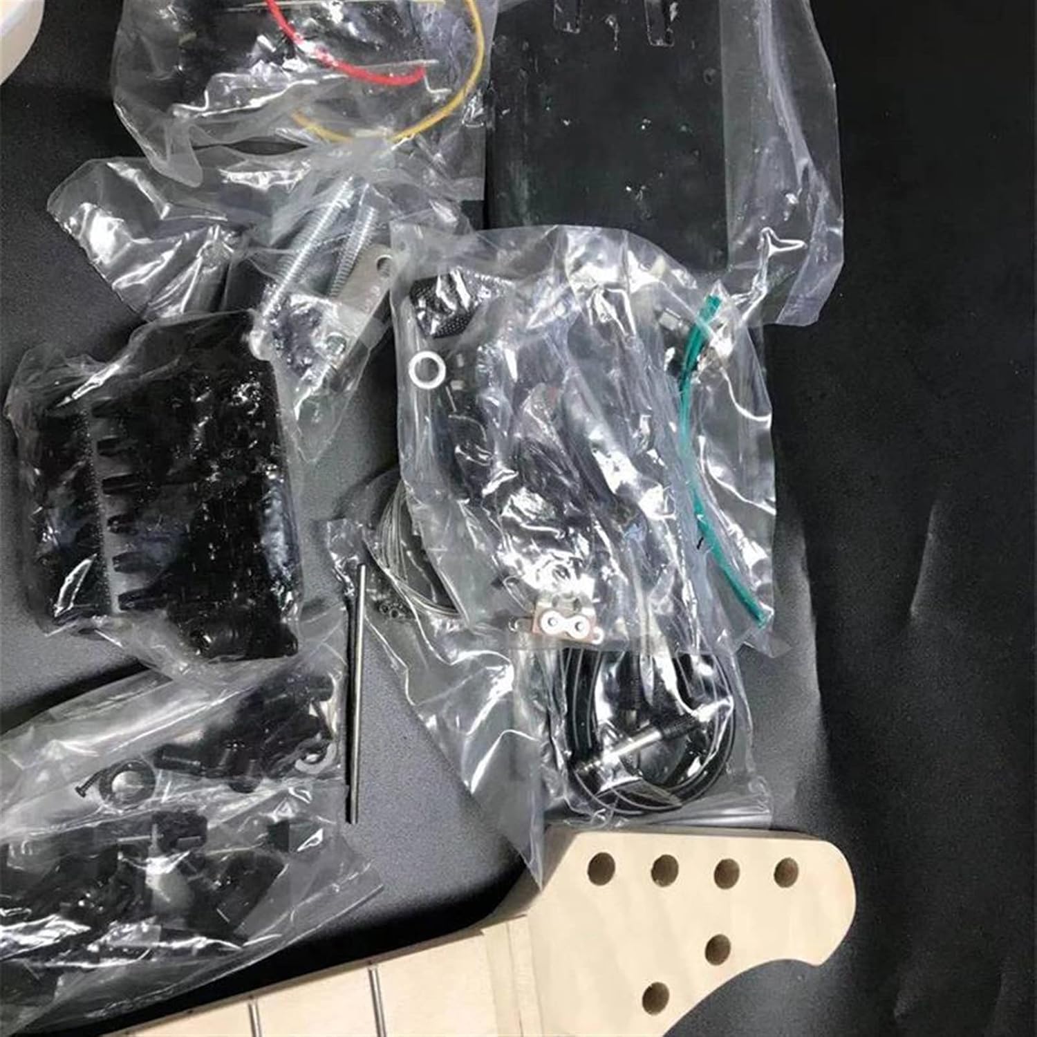 DIY Electric Guitar Kit 2 Dual-Coil Pickups Unfinished 22 Frets DIY Electric Guitar Kit Basswood Body and Fingerboard