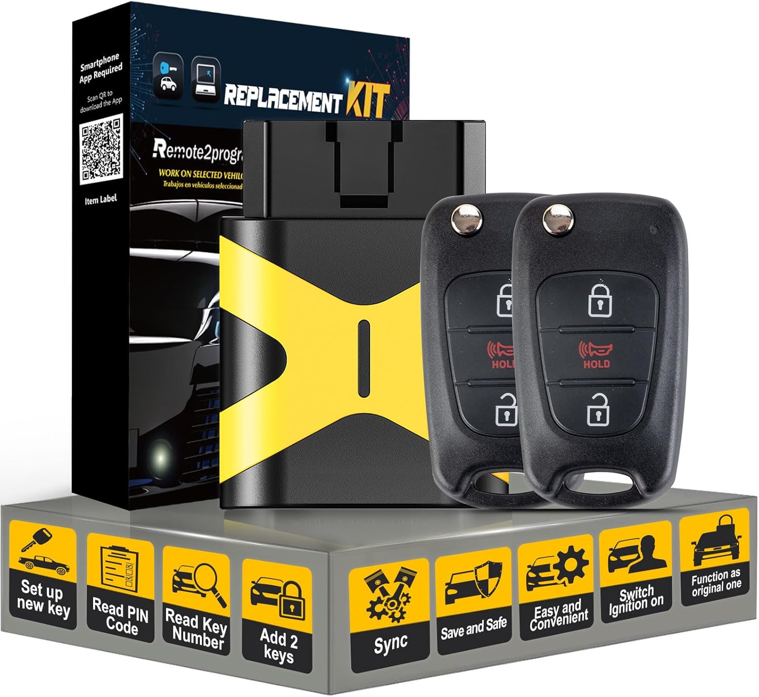 2PCS Key Fob Keyless Entry Remote Self Programmable 46 chip Car Key Replacement for 2010-2013 Kia Soul with FCC: NYOSEKSAM11ATX (2PCS 3BTN/Sharp Blade)