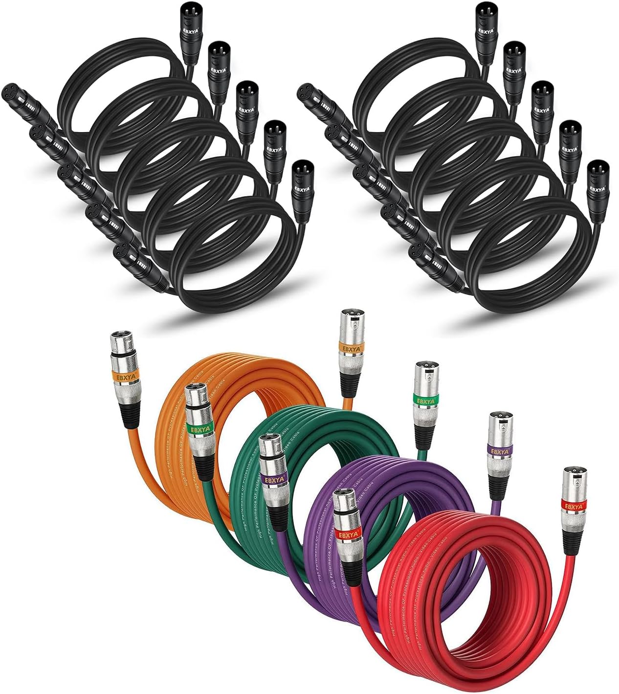 EBXYA XLR Cable, 3 Pin Balanced Microphone Patch Cable Cord