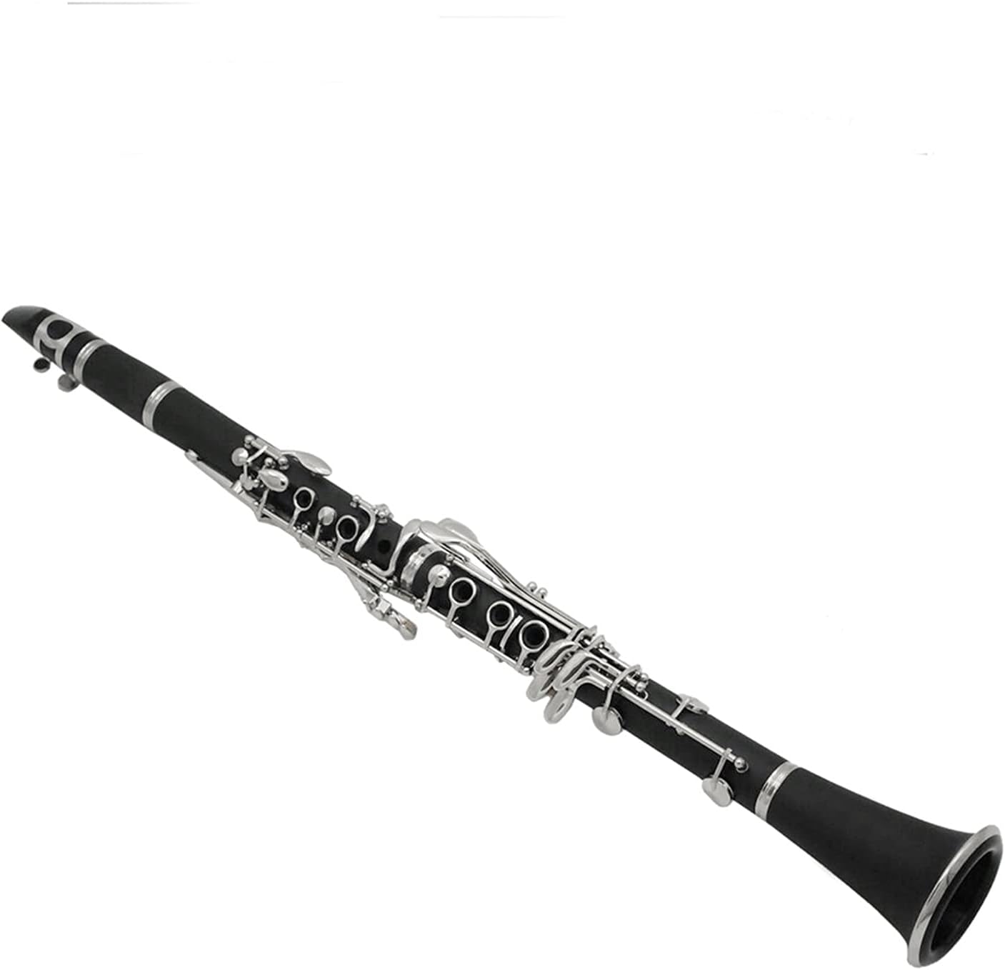 Clarinet Set ABS Clarinet Bb Cupronickel Plated Nickel 17 Key with Cork Cleaning Cloth Gloves Woodwind Instrument Professional Clarinet