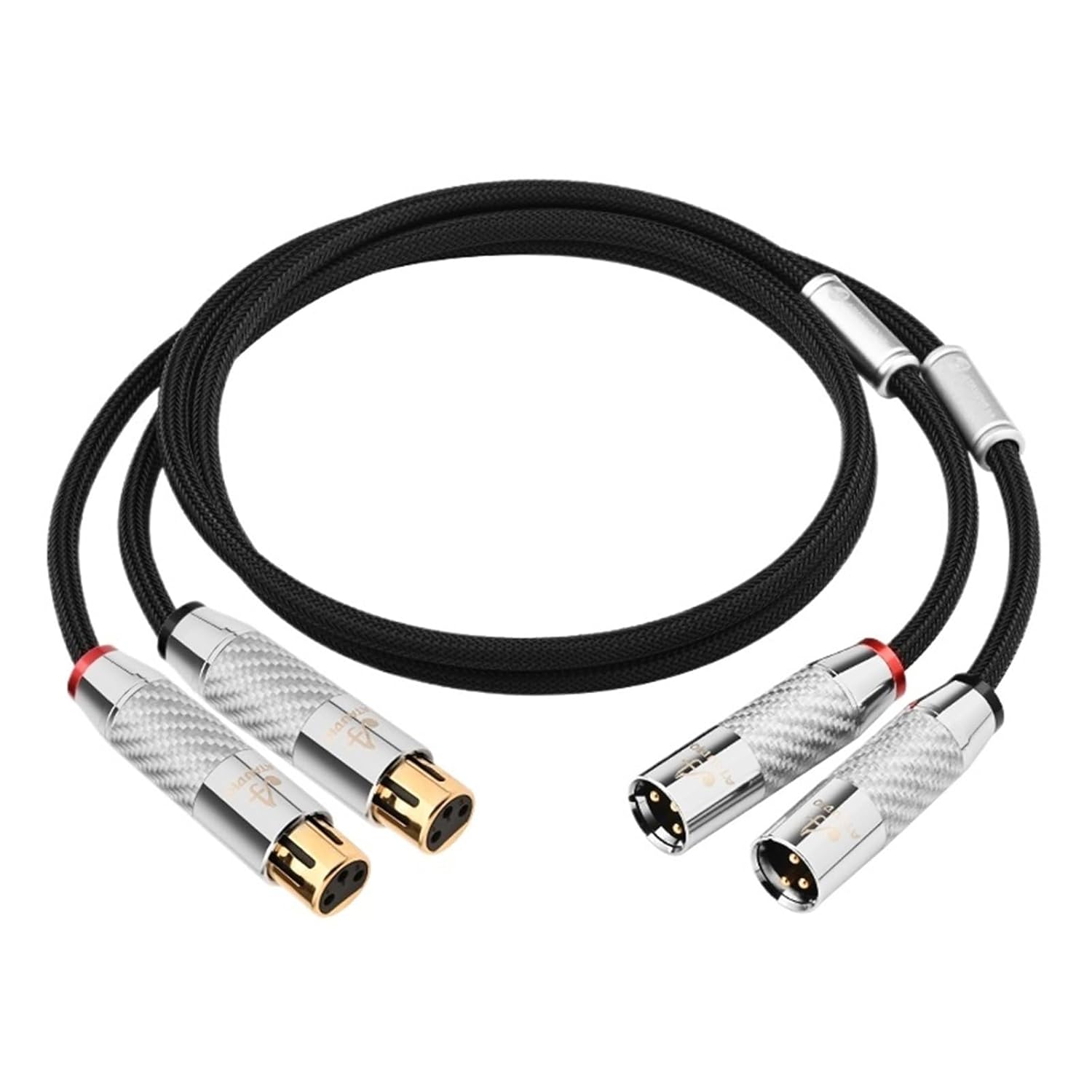 Dual XLR Audio Cable Hi-end OCC Wire for Amplifier Mixer 2XLR Male to 2XLR Female Balanced Microphone Cable(One Pair XLR Cable,0.5m)