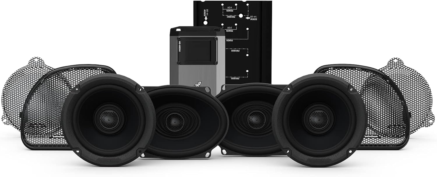 Rockford Fosgate HD14CVO-STG2 Fairing Speakers, Saddlebag Speakers and 800-Watt Amplifier Kit for Select 2014-2023 Harley Davidson Road Glide CVO & Street Glide CVO Motorcycles