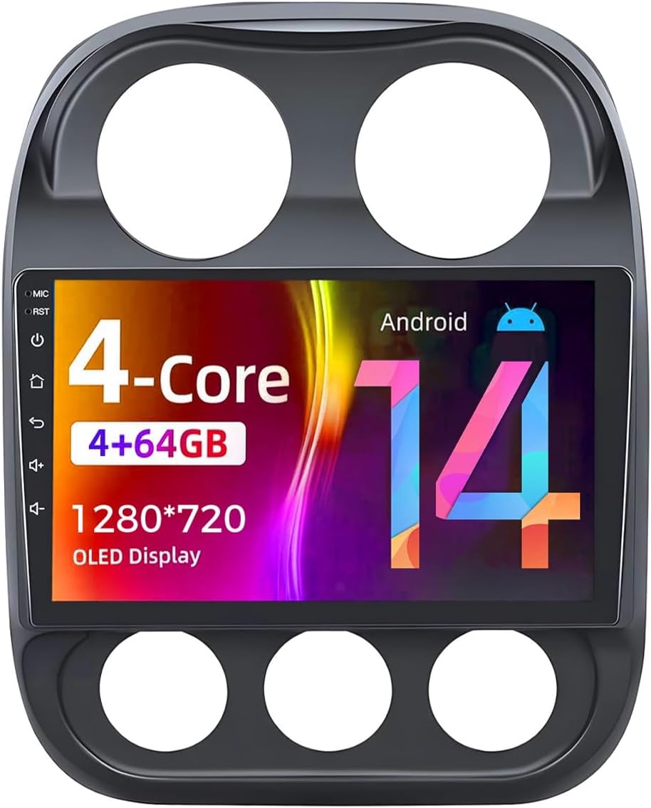 5G-WiFi (4G+64G) Car Stereo Radio for Jeep Patriot Compass 2010-2016, 10 Inches IPS HD Touch Screen Car Radio Wireless CarPlay Android Auto, GPS FM/SWC Bluetooth Backup Camera