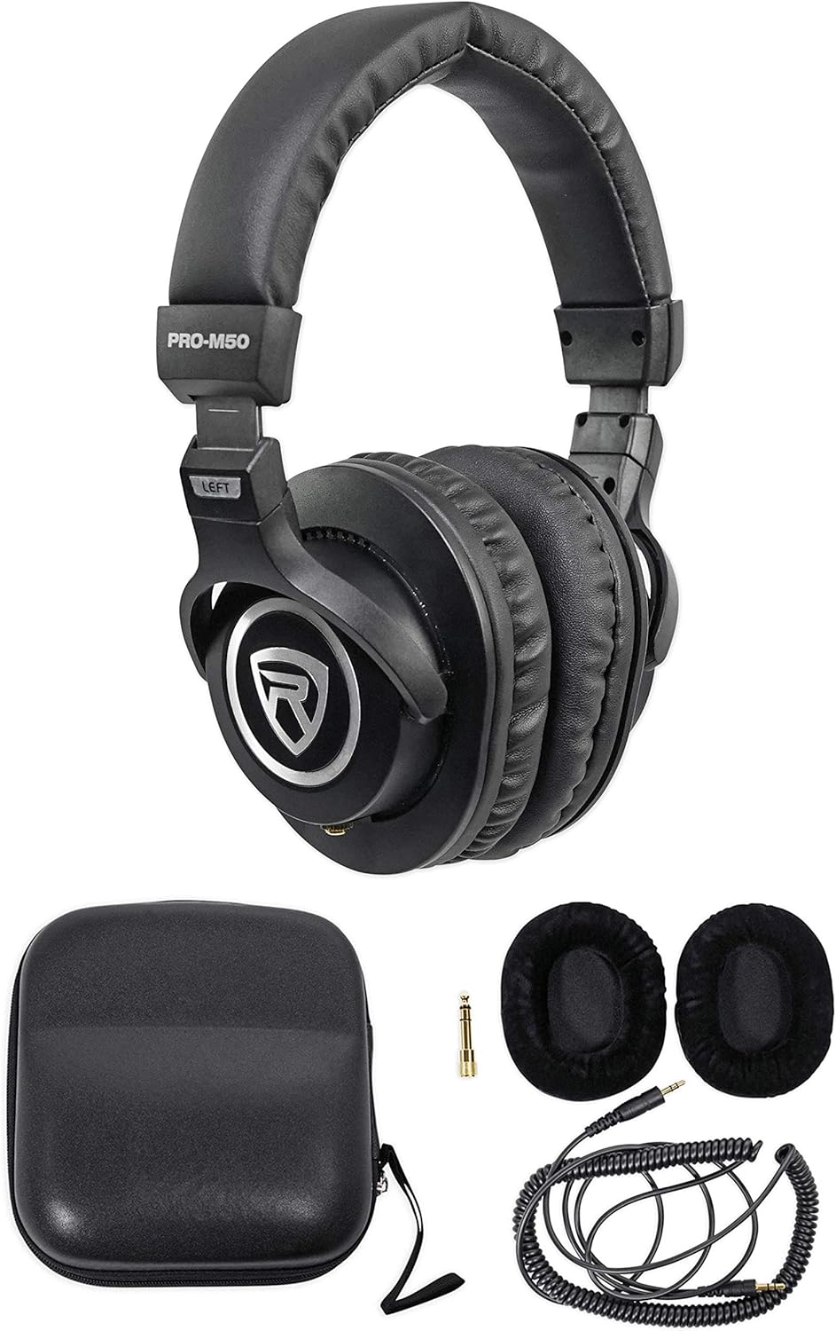 Rockville ROCK-U Mini Bundle: 2x2 USB Recording Interface 24 Bit 192kHz, RCM03 Condenser Microphone w/Shock Mount, PRO-M50 Studio Headphones, DMS40 40 in Boom Arm Stand for 1-Person Podcast, 4-Items