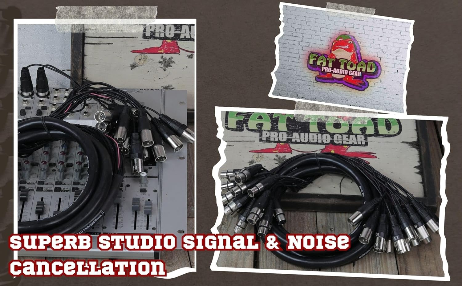 Fat Toad 10ft 16-Channel XLR Snake Cable (ShieldedPRO X Series) – Audio Patch Wire for Studio, Stage, Mic Cord Interface, DJ Mixer, Amp & Live Sound Gear