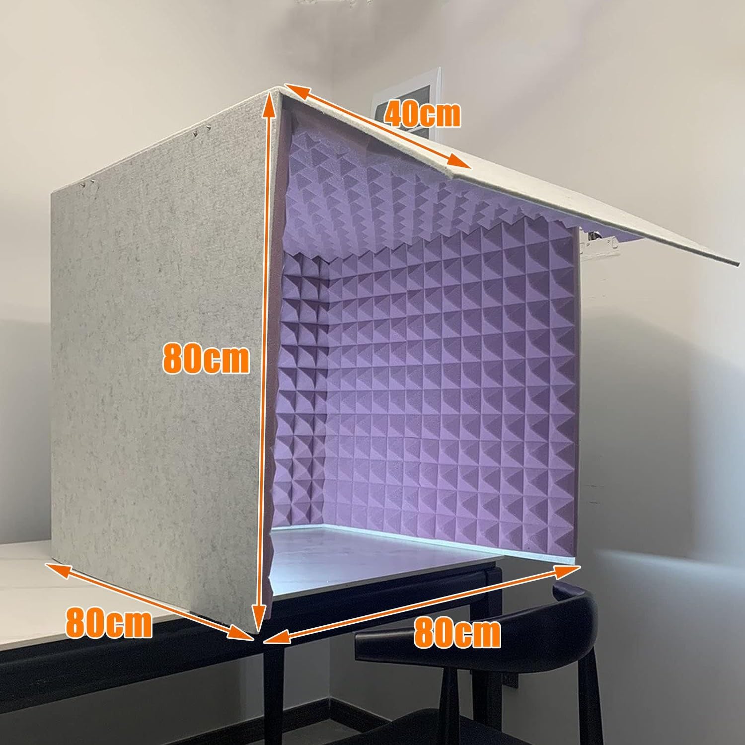 Portable Recording Studio, Microphone Desktop Soundproof Cover, Sound Absorbing Cover, for Studio Singing Broadcast (Red)