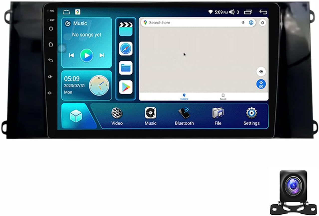 Double Din Car Stereo Bluetooth MP5 Player with Carplay/Auto, 9 Inch Touchscreen Radio Receiver with AHD Backup Camera, for Ford Transit PRO 2022 Support 4G/SWC/DSP,4 core m150s 2g+32g