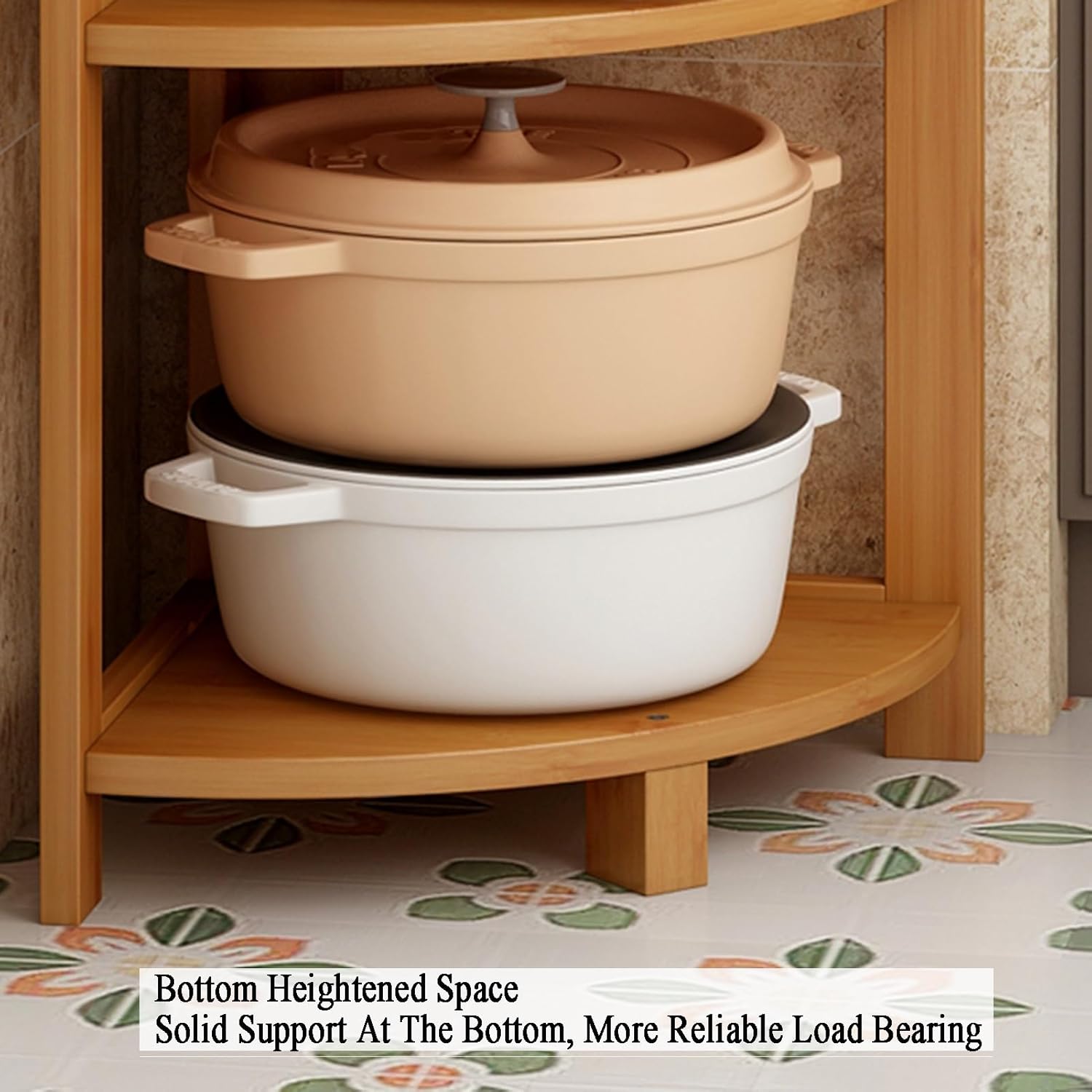 3/4/5/6 Tier Storage Rack, 3/4/5/6 Tier Corner Wooden Rack with Legs Storage Rack for Home Storage, Entryway, Living Room, Narrow Space, Pantry, Bathroom(Brown,3tier) (Brown 4tier)