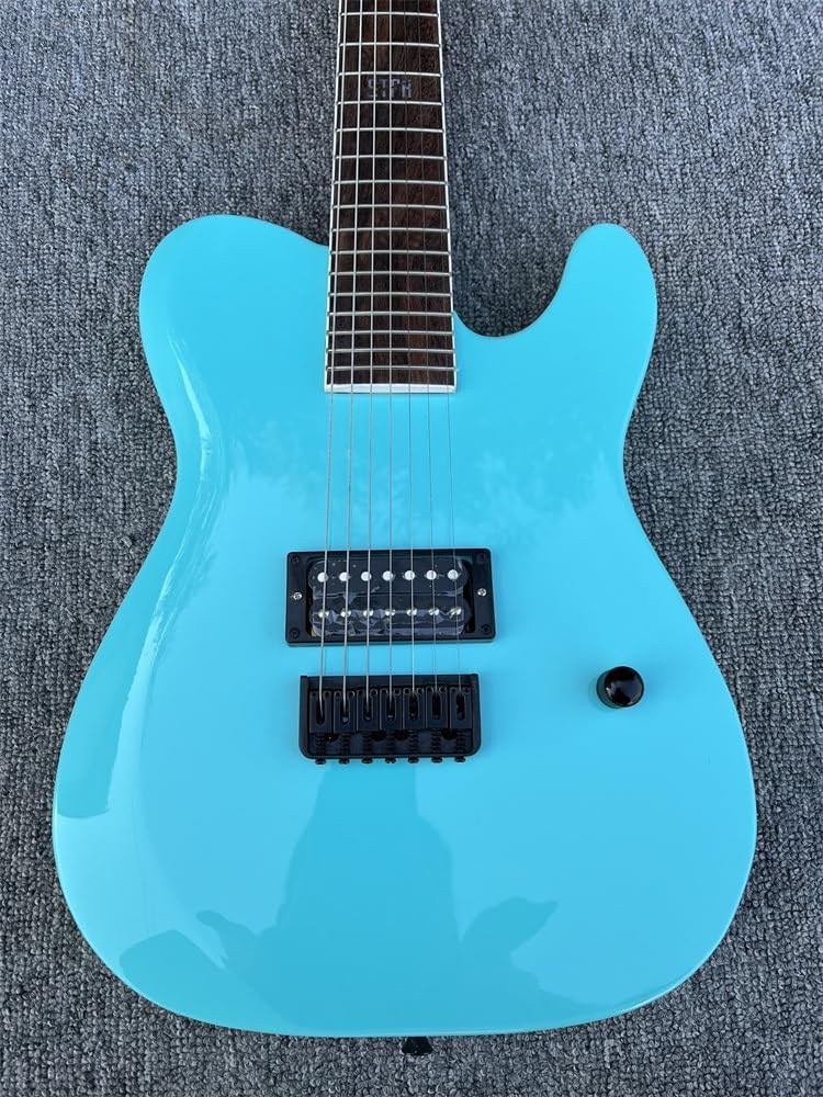 Custom 7 strings Electric Guitar Mahogany Body Rosewood Fingerboard Black Hardware Blue Gloss Finish