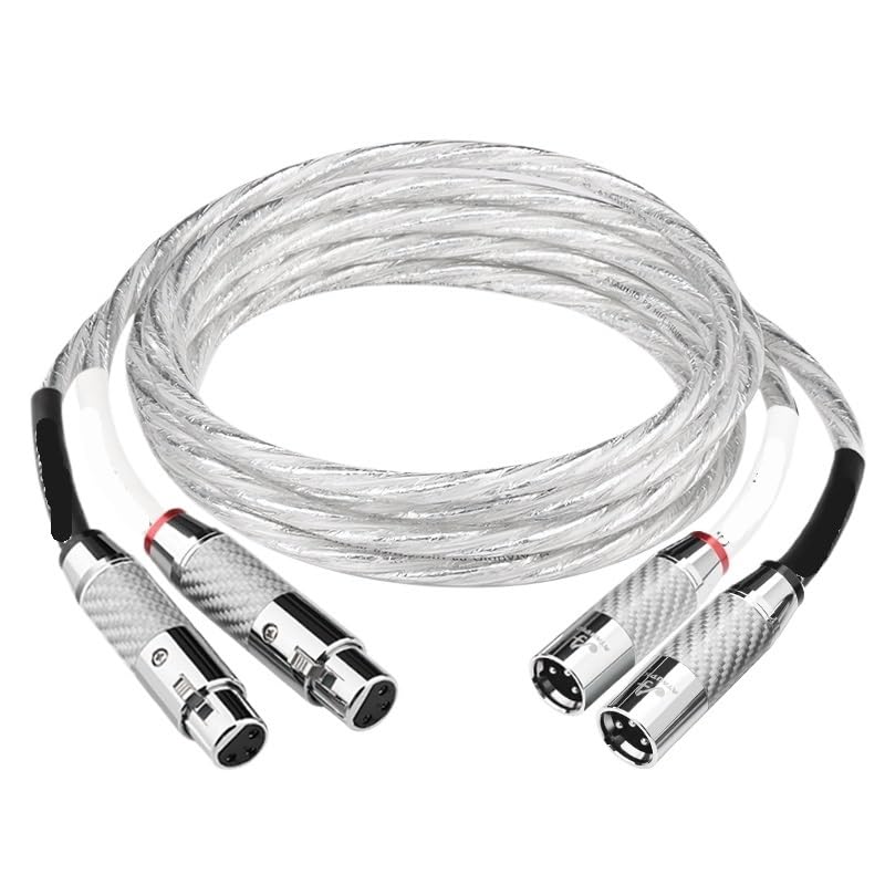 ON/E Pair HiFi 2XLR Audio Cable Hi-End OCC Silver Plated 3 Pin XLR Male to Female Audio Cord(One Pair XLR Cable,300CM)