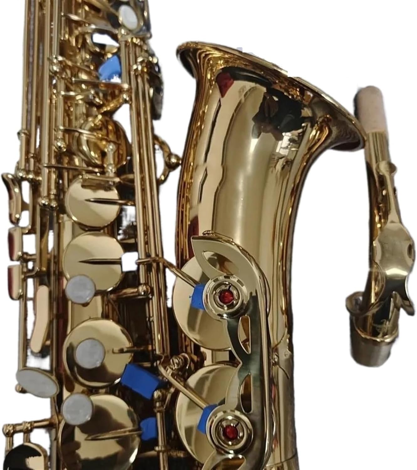 Gold Eb Tone Alto Saxophone Brass Shell Keys Japanese Craft Made Woodwind Jazz Instrument With Case (Color : Leather case)