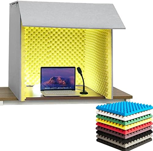 Portable Sound Proof Foam Panels Soundproof Booth 80 * 80 * 80CM Desktop Soundproof Cover Vocal Recording Booth Sound Booth Microphone Soundproofing Acoustic Foam Panel for STU