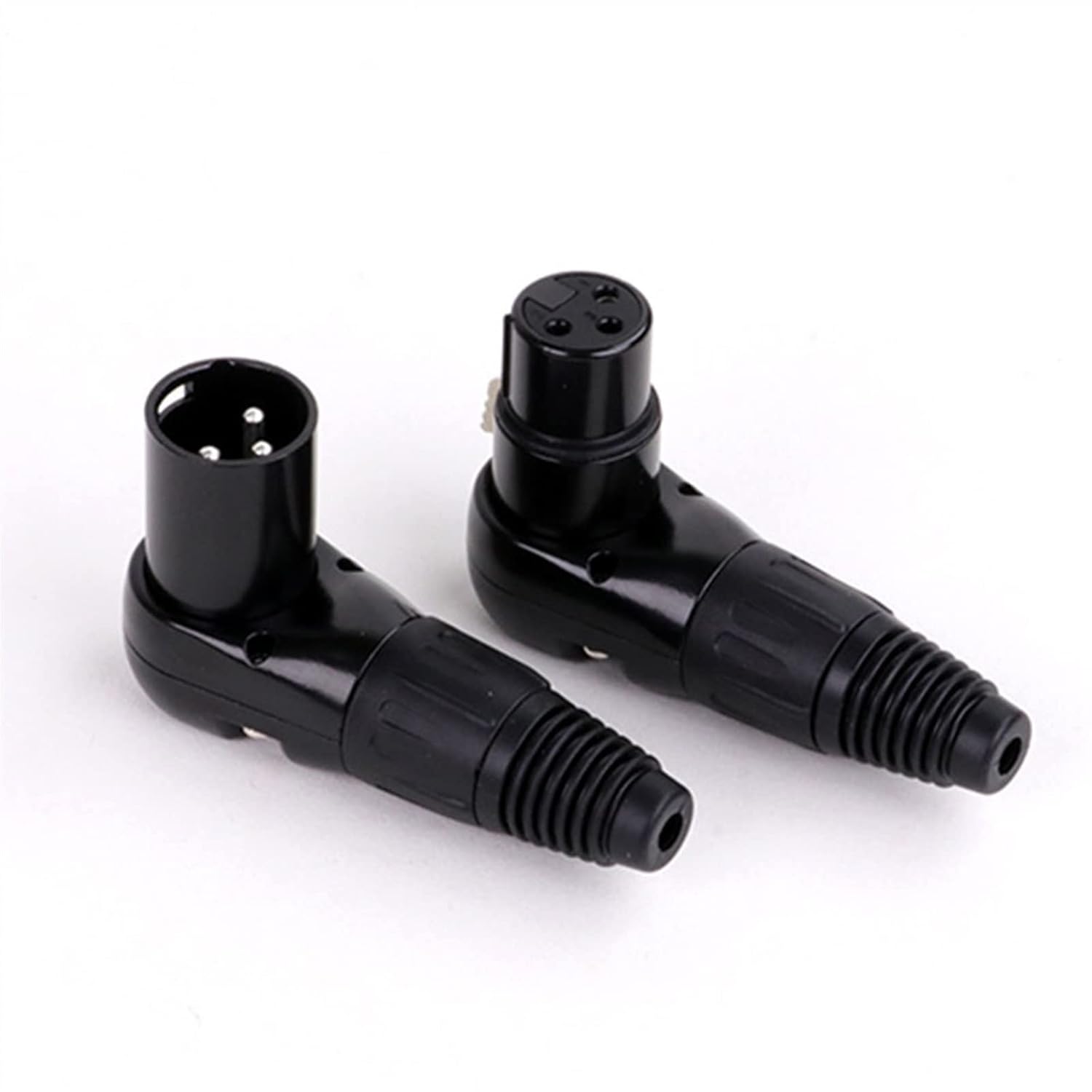 X L R Connector Audio Plug Microphone Plug 3pin Male Female Speaker Metal Right Angle Multi-Directional Wire Connector 10Pcs (Color : D1036F Silver)