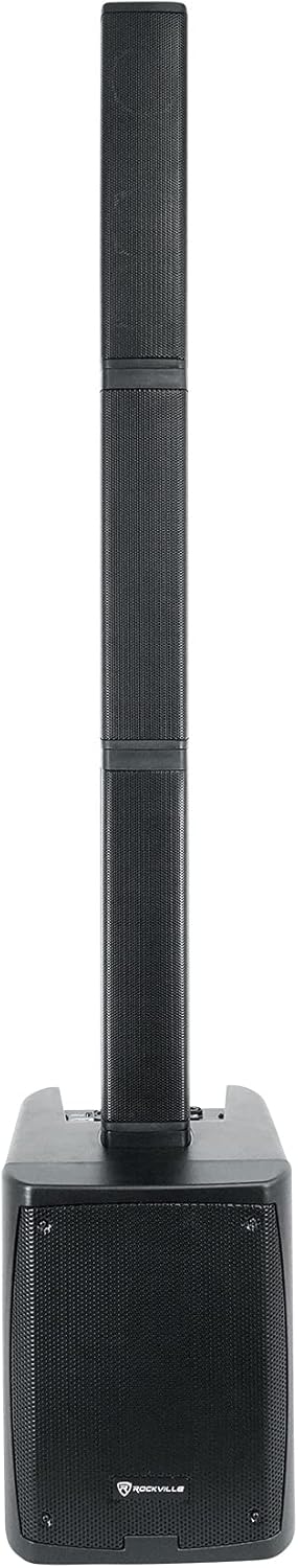 Rockville Titan Portable Array Bundle: Rechargeable 8 in Subwoofer PA DJ Speaker System with Column Array, PTA Empty Extension Array Riser, 2-Items