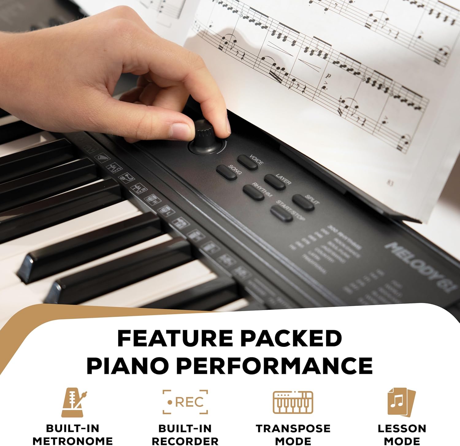 Alesis Melody 61 MK4 Keyboard Piano for Beginners with 61 Keys Speakers, Tablet/Sheet Music Stand, 300 Sounds and Music Lessons