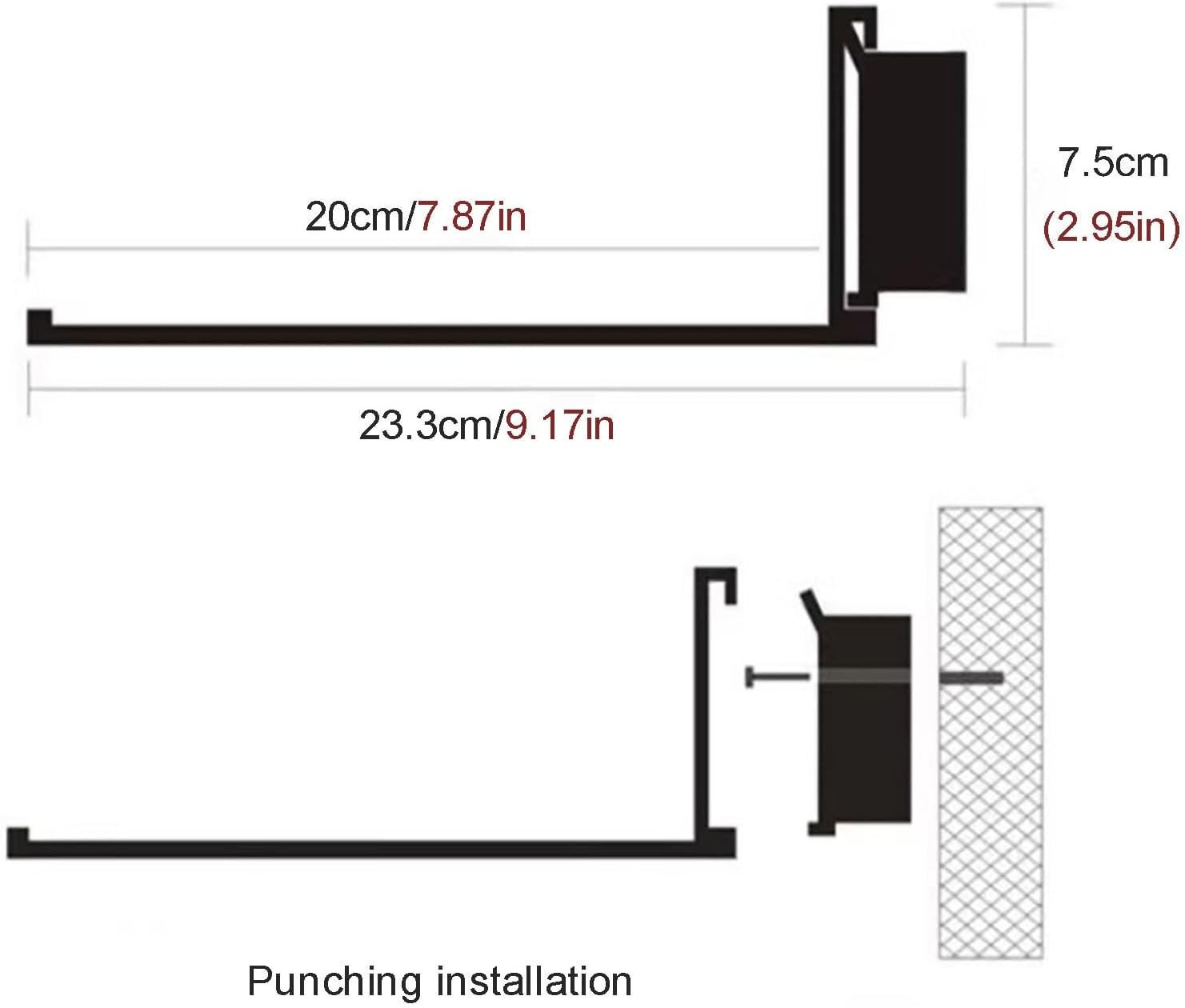 Metal Wall Mounted Display Stands, Floating Display Shelf with Built-in Illuminated LED Light and Transformer, Lighted Display Stand for Entrance Living Room Bedroom Bathroom ( Color : Gray , Size : 1
