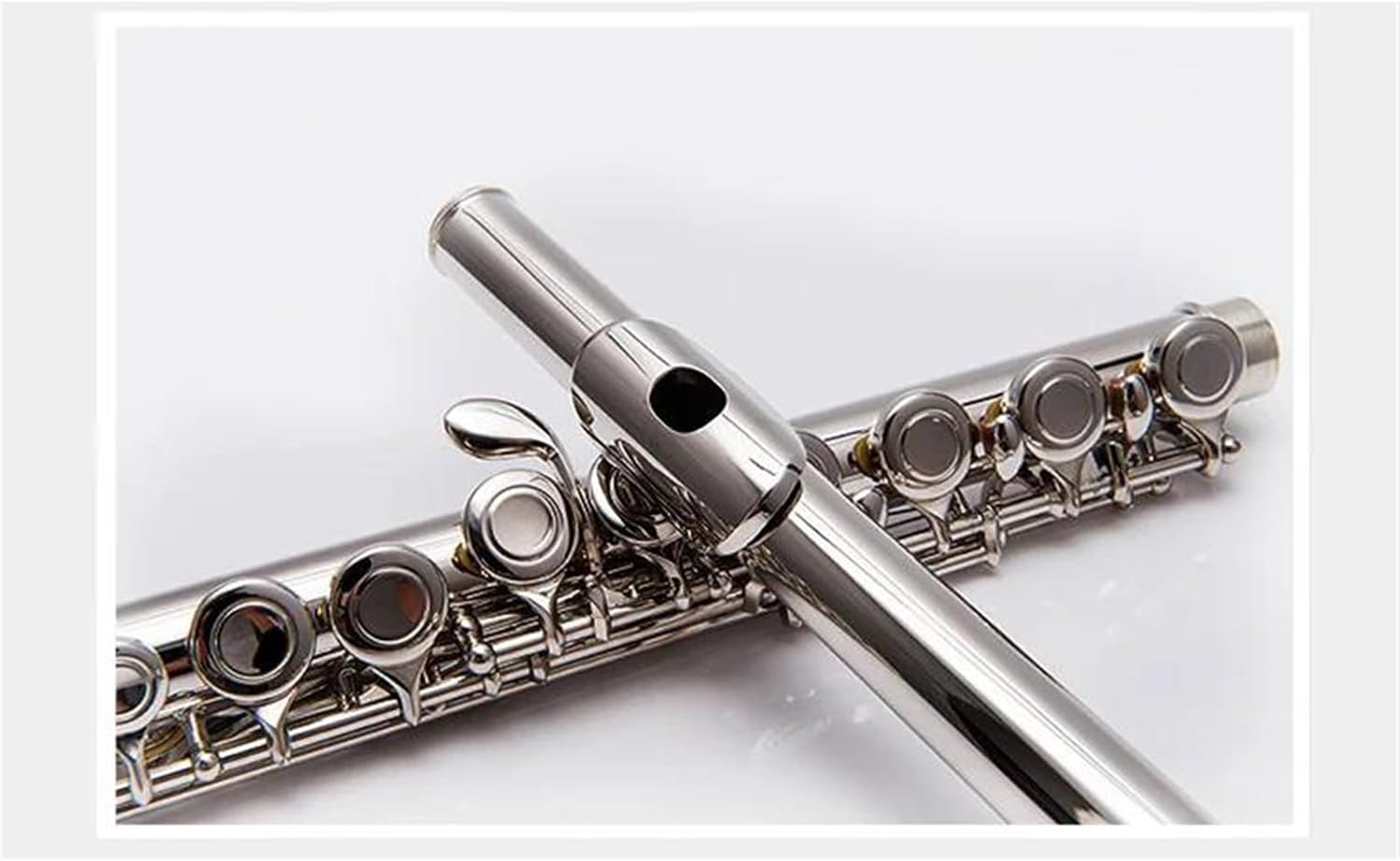 Flute Set Silver Plated Flute 16 Closed Hole C Tone White Copper Practical Body Woodwind Instrument