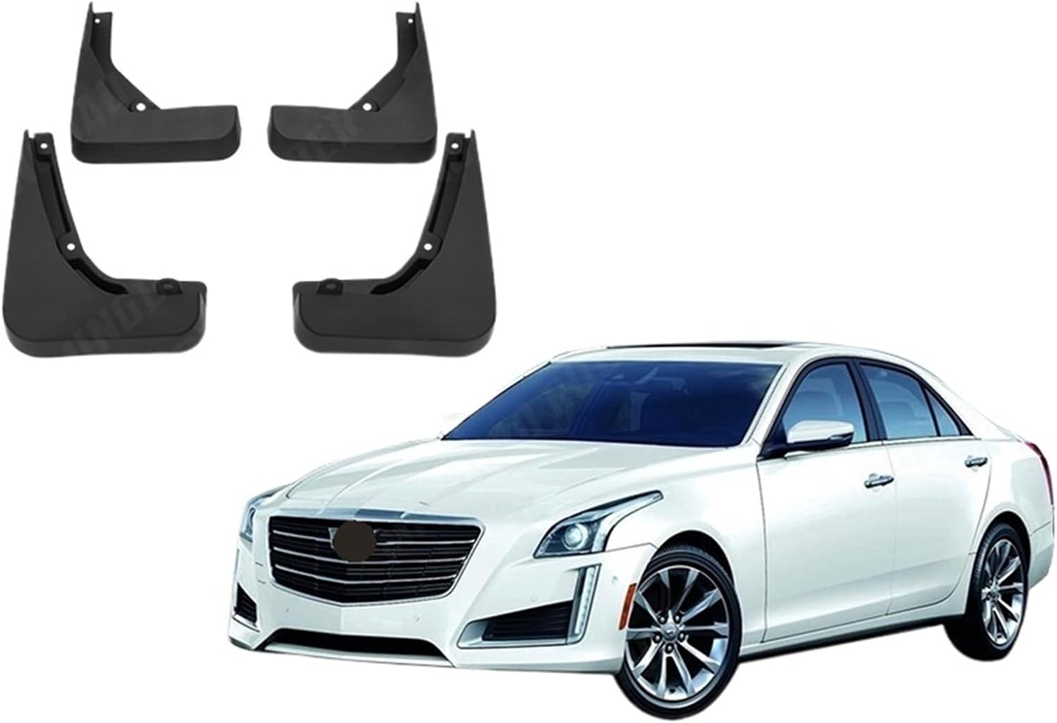 4pcs/Set Car Front Rear Mud Flaps Compatible with Cadillac CTS 2014-2018 Mudflaps Splash Guards Mud Flap Mudguards Fender 2015 2016 2017