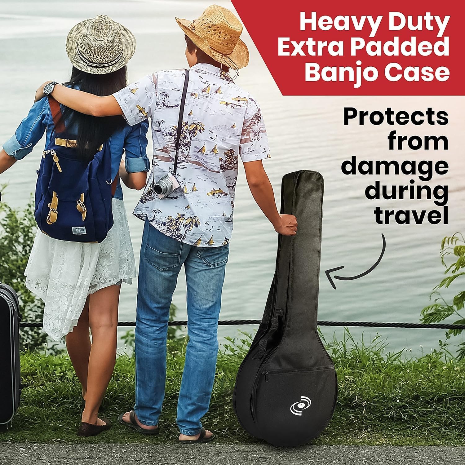 Pyle 5 String Resonator Banjo - Full Size 24 Bracket, Geared 5th Tuner Professional Instrument w/Remo Drum & Hardwood Back - Full Beginner Starter Kit Gig Bag, Tuner, Strings, Picks, Strap, Tools