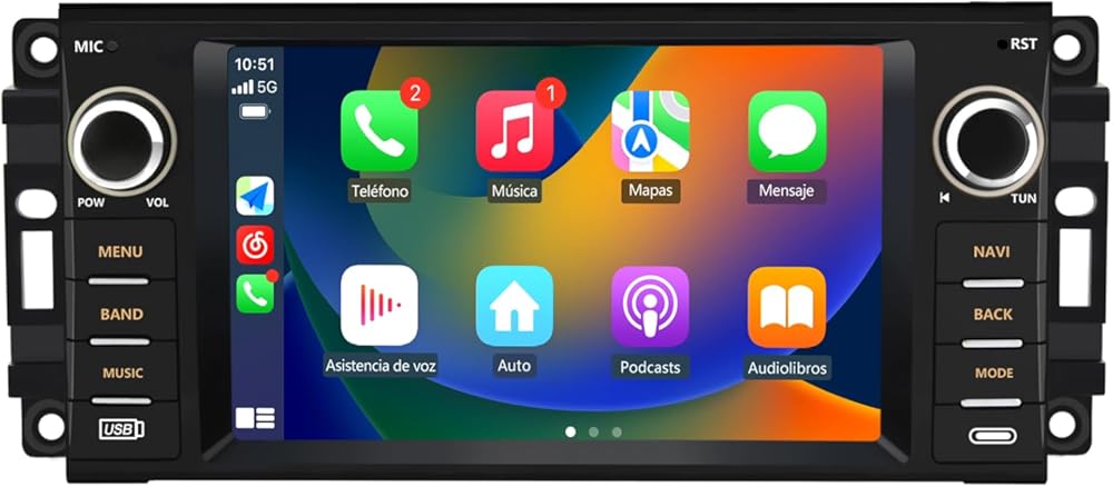 Car Stereo for Jeep Wrangler JK Compass Patriot/Chrysler/Dodge RAM Charger, 7 inch Touch Screen Android 13 Radio with Bluetooth GPS Wireless CarPlay Android Auto [2GB+32GB]