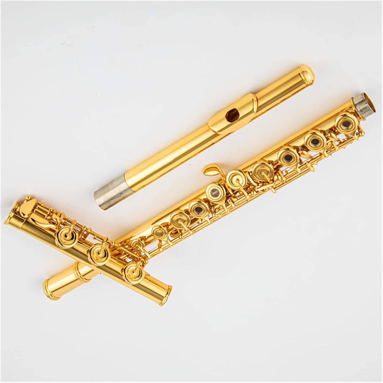 TSTS Flutes Musical Instrument Gold-Plated Flute C-Tune 17 Open-Hole Gold-Plated Professional Flute Instrument Playing Wind Instrument