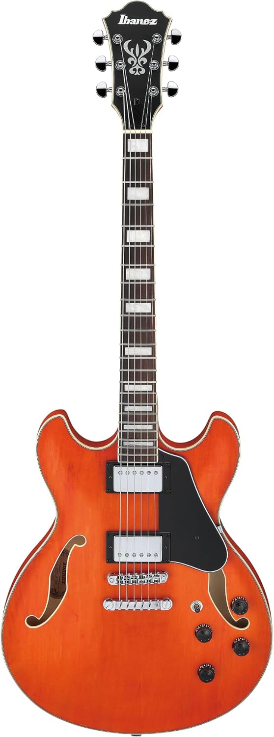 Ibanez AS73 Artcore 6-String Right-Handed Electric Guitar with Linden Body, Nyatoh Neck, and Rosewood Fretboard (Transparent Tangerine Flat)