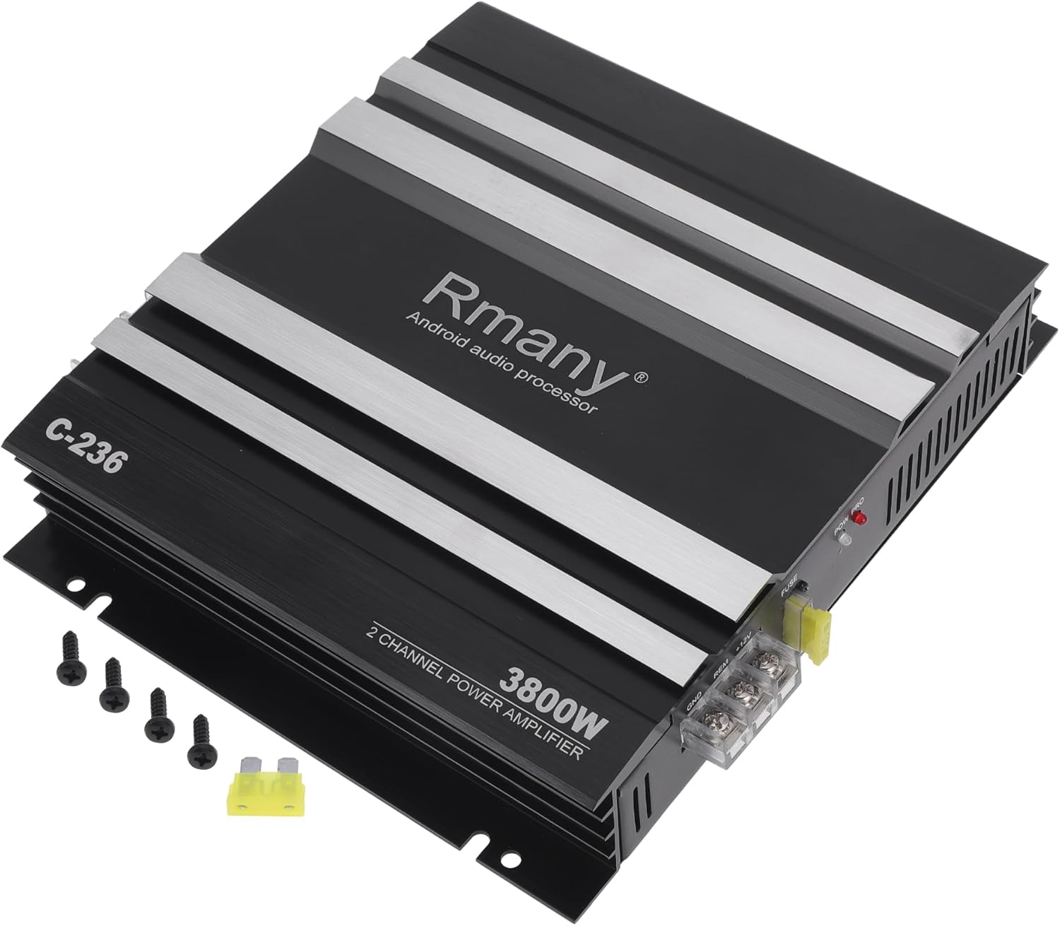 Car 12V 2 Channel Car Amplifier Stereo Audio 3800W Compatible | 2 Channel Car Amplifier Black 1 Pcs