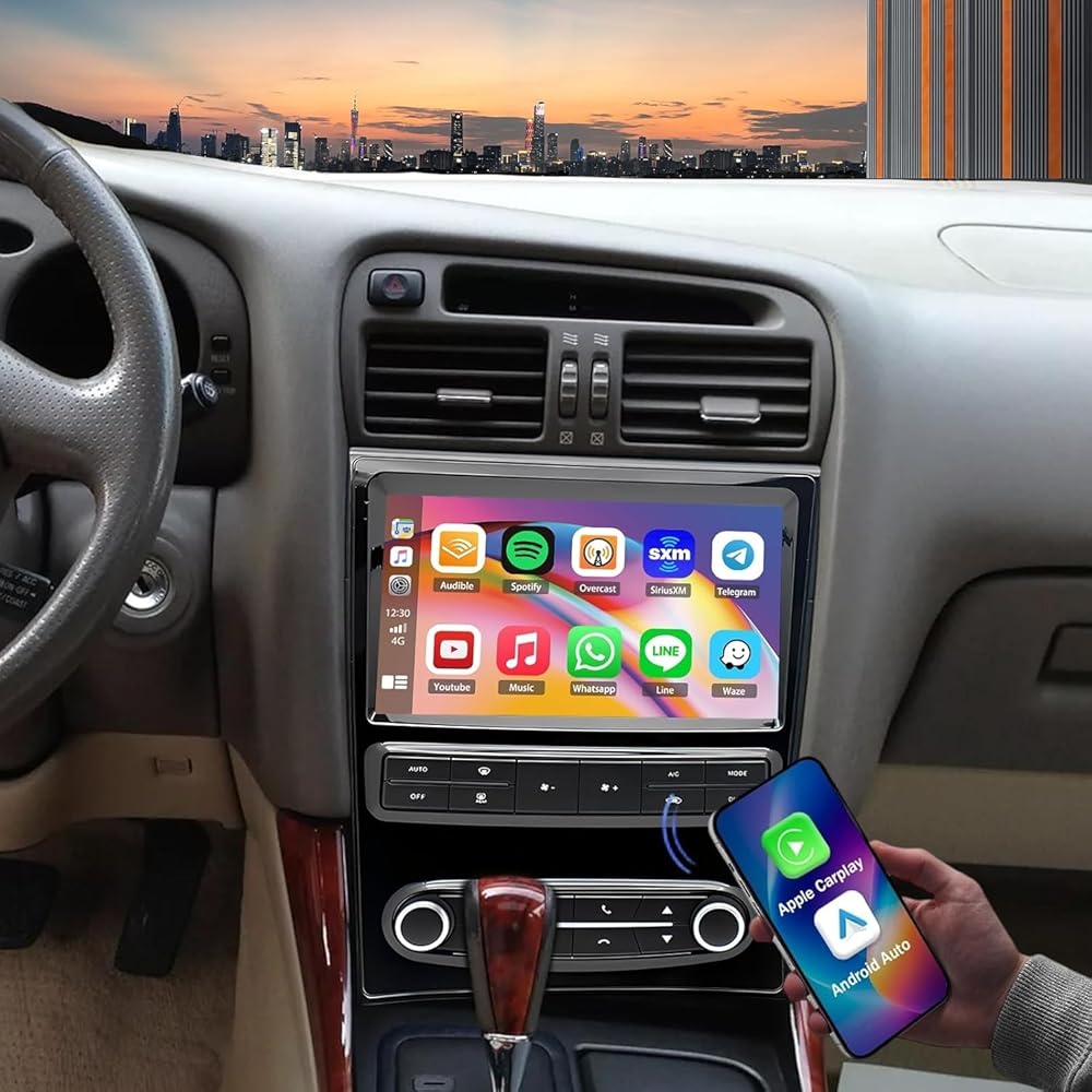 Double Din Car Stereo Radio Compatible for GS300 GS400 GS430 1998-2005 with CarPlay Android Auto, 9