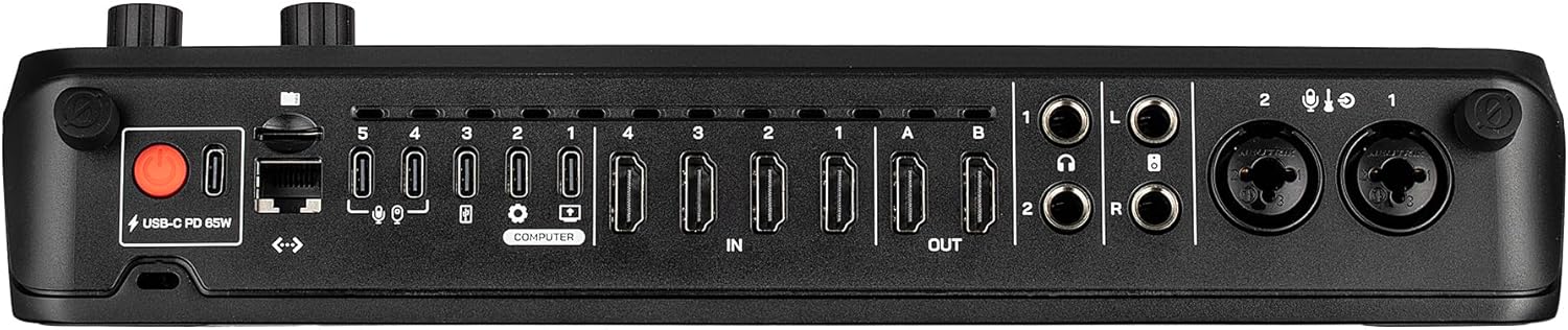 RODECaster Video All-in-One Production Console + 64GB Micro SD Memory Card + 10 Foot XLR + Cable Management Ties + Video Cable + 1/4 TRS + Microfiber Cloth (Bundle)