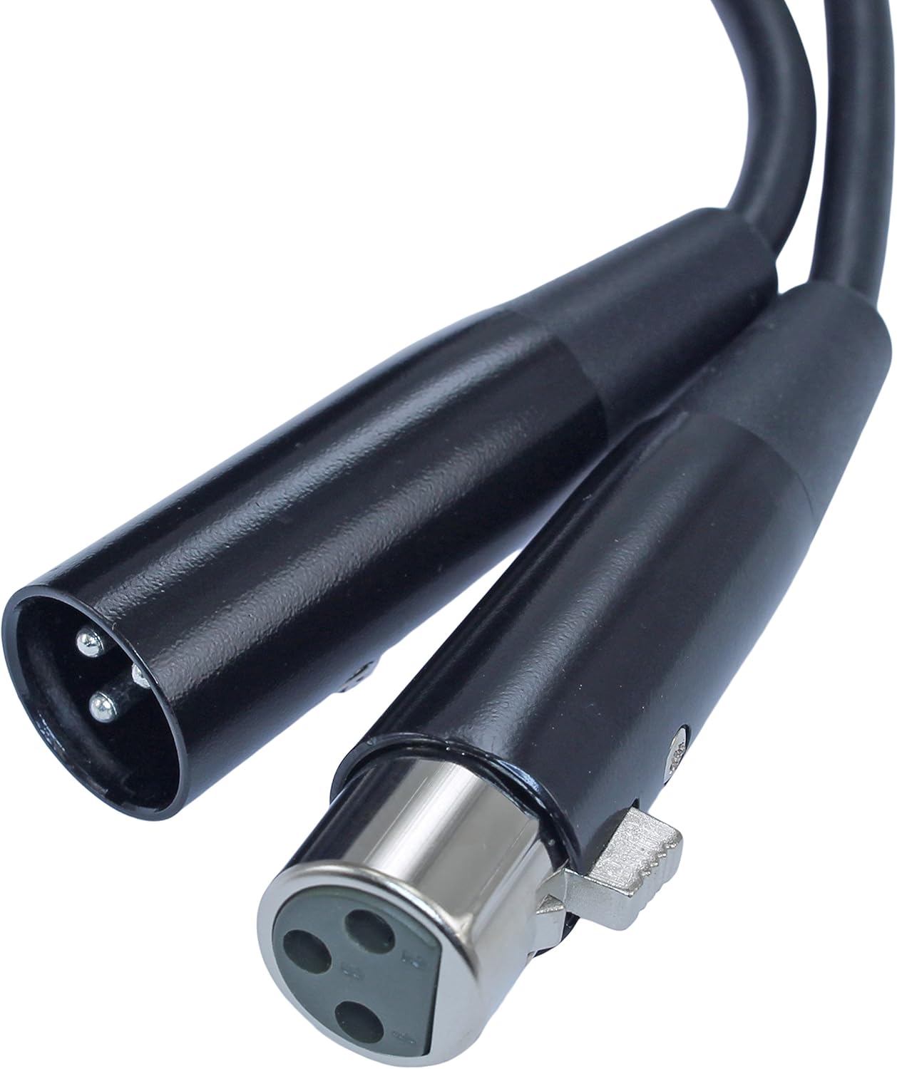 Male to Female XLR Cable with Black Metal Connectors (10, 25ft)