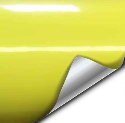 VVIVID XPO Gloss Daytona Yellow Vinyl Car Wrap Film (10ft x 5ft)