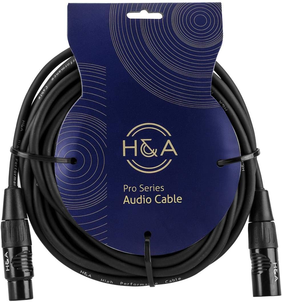 Europower PMP4000 1600-Watt 16-Channel Powered Mixer with Multi-FX Processor and FBQ Feedback Detection System with 3 Pack 25' XLR M to XLR F Cable