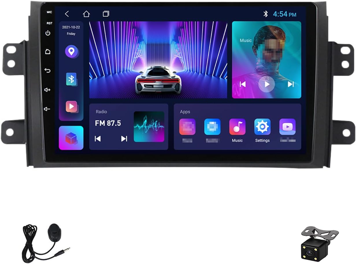 Android 12 Car Stereo, Bluetooth Car Radio 9 Inch Touch Screen for Fiat Sedici/Suzuki SX4 2006~2014 Car GPS Navigation Multimedia Player Support 4G/WiFi/SWC/FM/RDS/Carplay