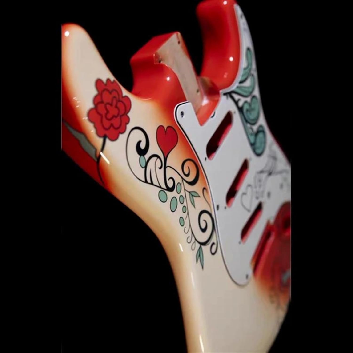 Guitar Body Guitar Replacement Parts Guitar Body Alder Wood Red Polyester Finish With SSS Pickup Hole