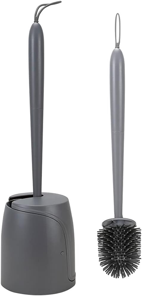 Toilet Brush Toilet Brush Holder Household Set Toilet Bowl Brush Bathroom Toilet Cleaning Brush Wall-Mounted Long-Handled Soft Hair Cleaning Brushs Toilet Accessories