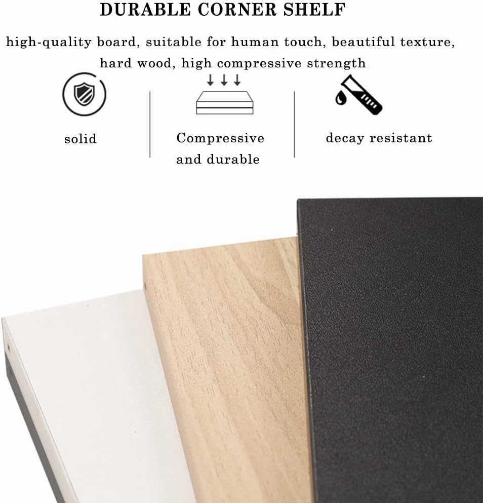 Shelves for Wall Decor Corner, Corner Shelf 5 Tier Floating Shelves for Wall, Wall Mount Corner Shelves Wood Wall Shelf for Bedroom Bathroom Living Rooms (Color : Brown)