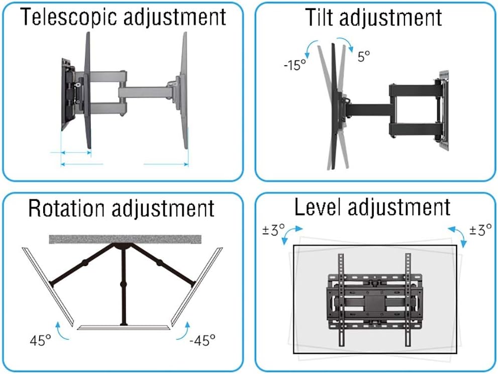 TV Bracket Tv Wall Mount Tv Wall Mount Cantilever, for Most 32-55 Inch TVs, Holds Up to 30kg, Maximum Distance is 400x400mm