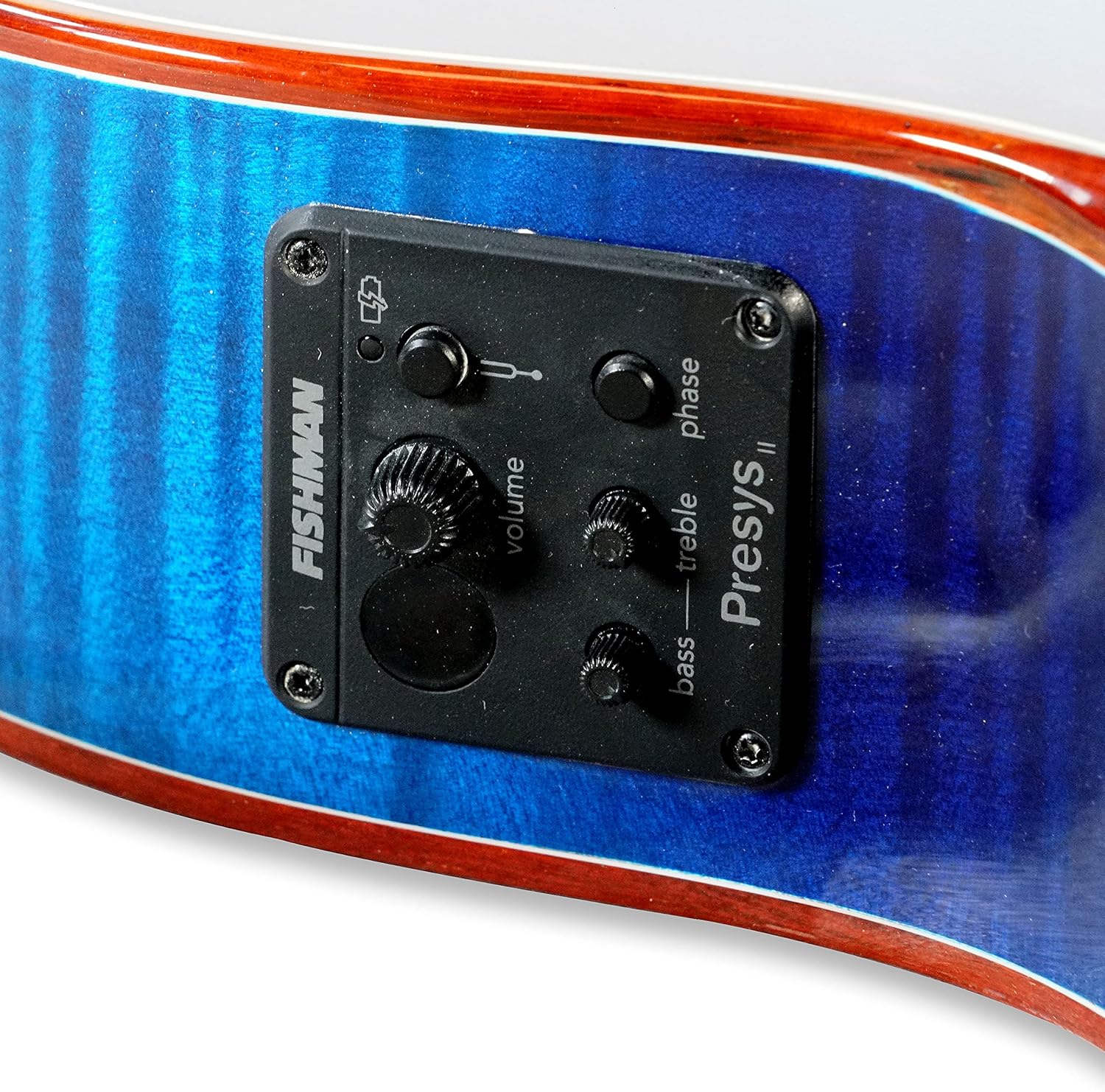 GAEA 41 inches Solid Spruce Top Acoustic Electric Guitar with D'Adario EXP-16 Coated Phosphor Bronze String Flame Maple Back & Side Rosewood Fingerboard & bridge (Blueburst) (GS-801)