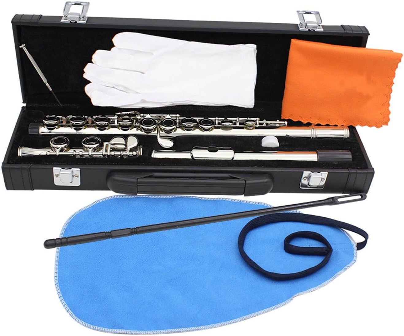 16 Hole Flute C E Key White Copper Solid Silver Playing Wind Instrument(1)