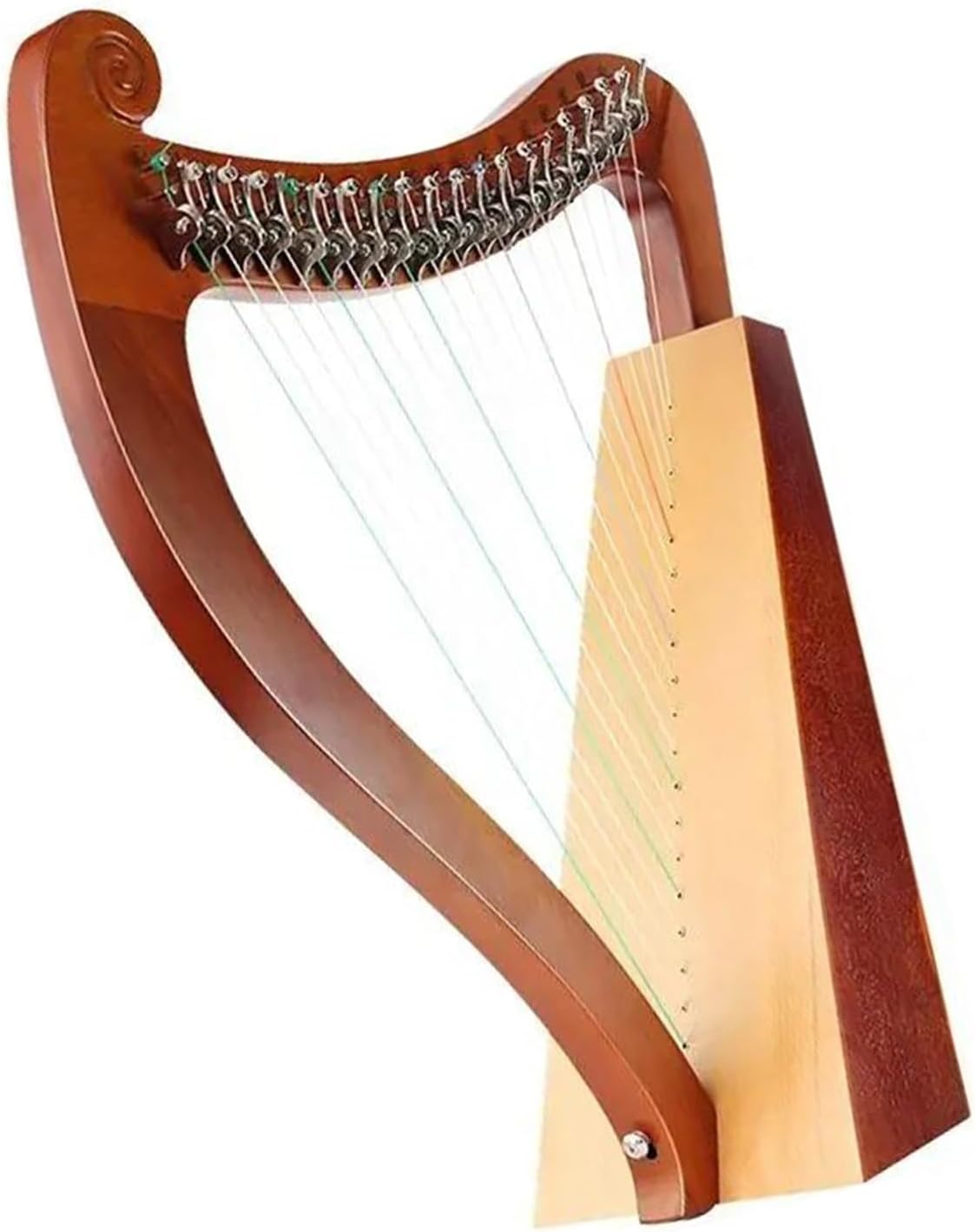 Lyre Harp Set Wooden Lyre Harp 19 String Professional Stringed Instruments Beginner Musical Instrument Accessories(Red)