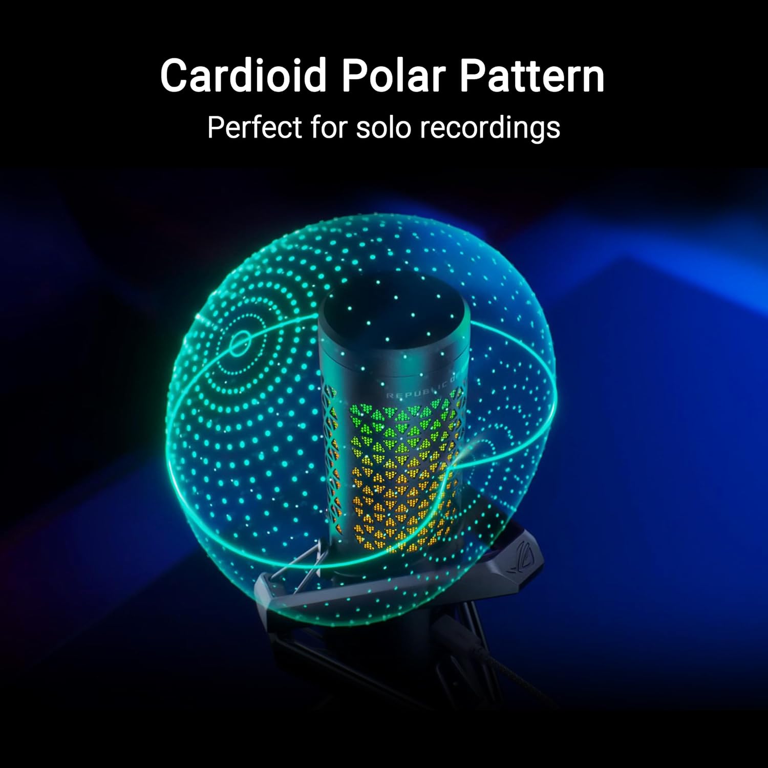 ASUS ROG Carnyx USB Gaming Microphone (25mm Condenser Capsule, 192kHz/24-bit, Cardioid, high-Pass Filter, Built-in pop Filter, Metal Shock Mount, one-Touch Mute, Aura Sync RGB)- Moonlight White