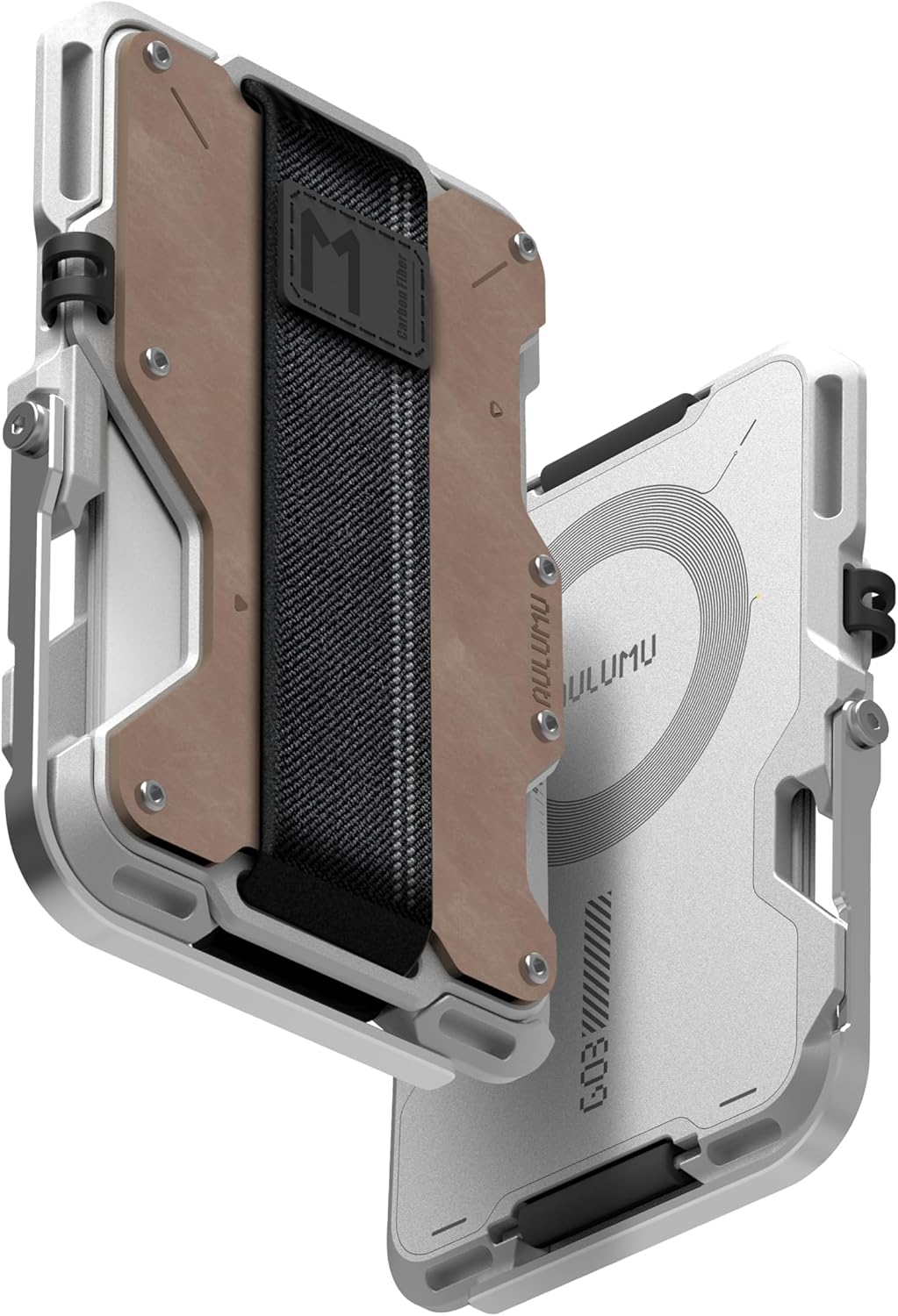 Aulumu G03 Men's Wallet Leather Metal Card Case • Compatible with MagSafe • Multi Function • Mobile Phone Stand/Grip • Bottle Opener • RFID Shielding Cards