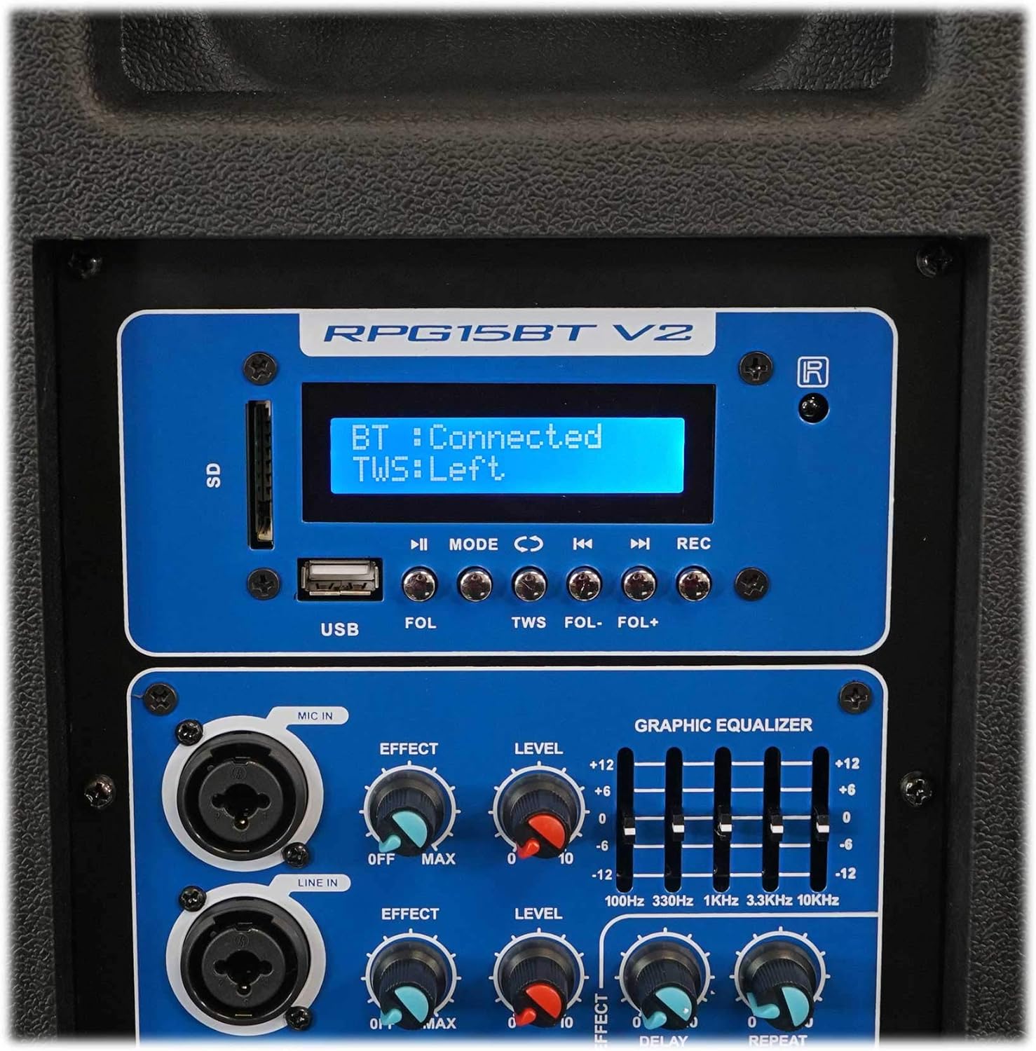 Rockville RPG15BT V2 Bundle: 15 in Powered 1000 Watt DJ PA Speaker with Bluetooth and Wireless Remote, RVES05 Heavy Duty Tripod Speaker Stand, 2-Items