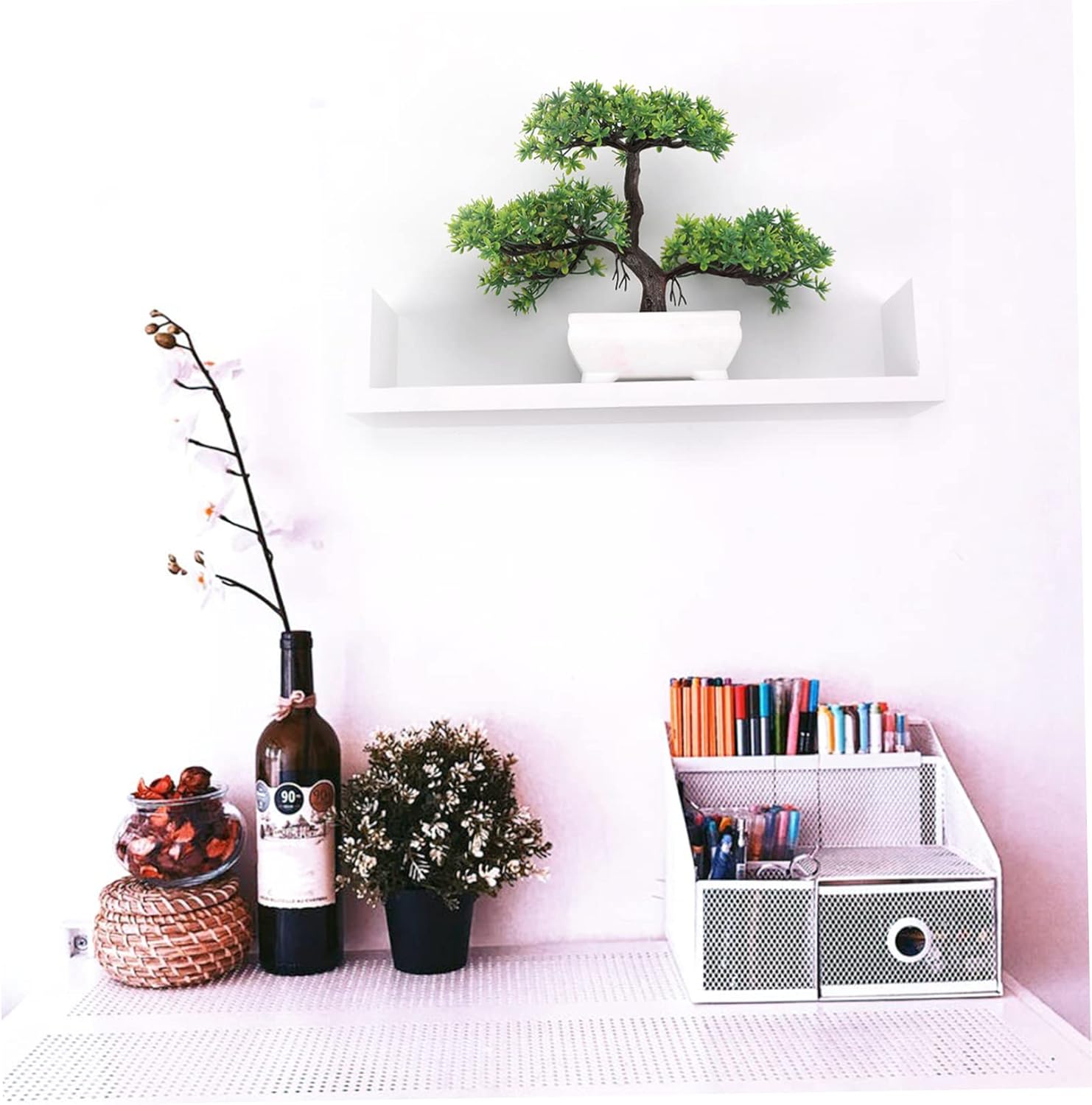 3pcs Wall-Mounted Storage Shelves Wall Hanging Shelf for Bedroom Nursery Bathroom Hotel Strong Load-Bearing Capacity