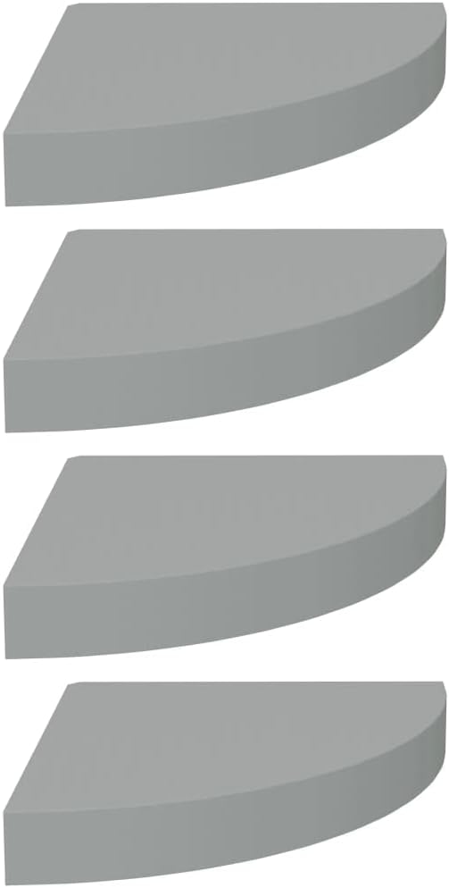 [Fast Delivery] Floating Shelves Wall Mounted, Floating Shelves, for Living Room, Bedroom, Bathroom, Kitchen Decor Floating Corner Shelves 4 pcs Gray 9.8