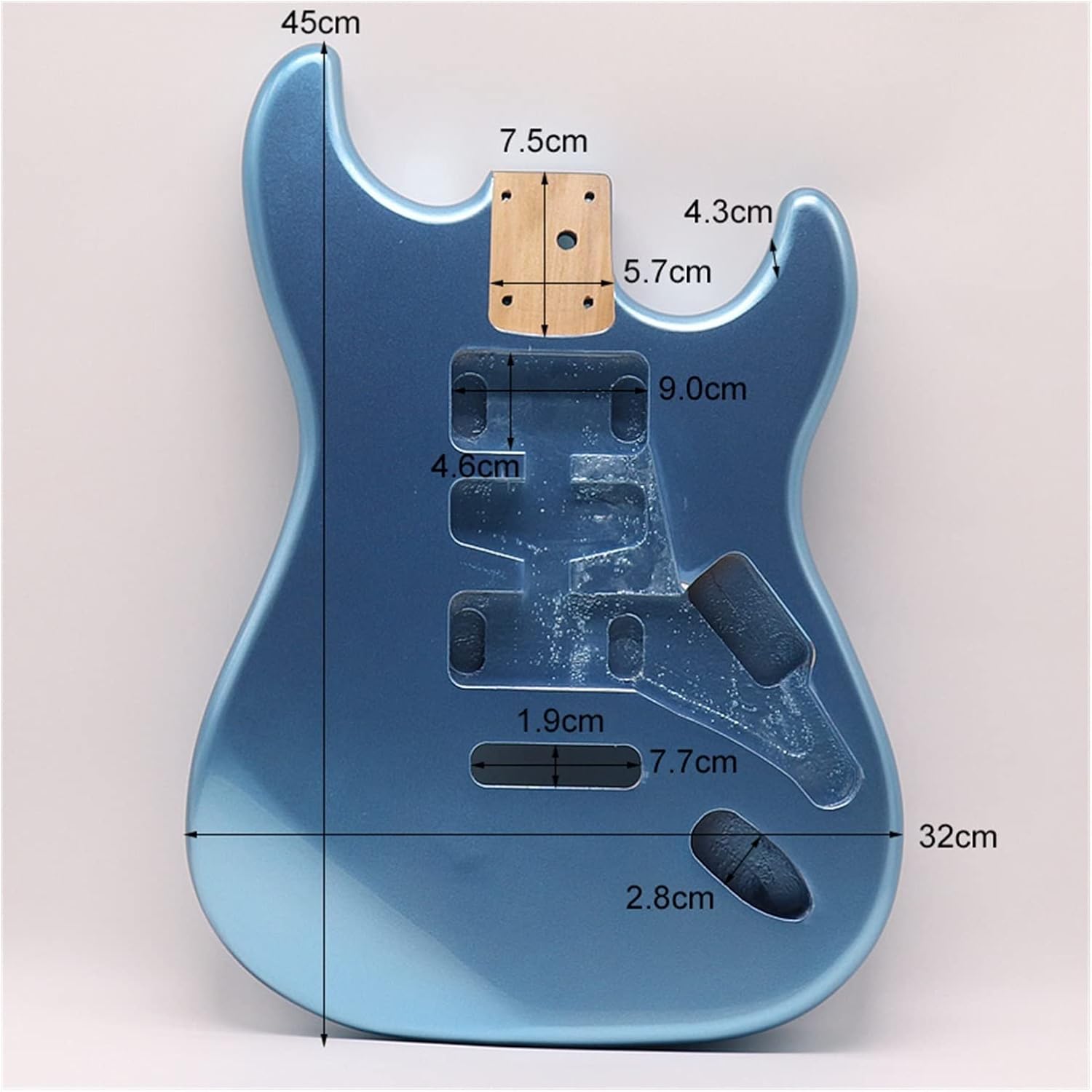 Poplar Wood Metallic Blue Electric Guitar Body Guitar Barrel High Glossy Guitar Body 5.7cm Heel Width DIY Guitar Kit